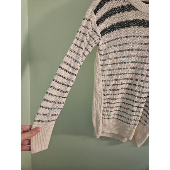 Gently Used Ann Taylor Marled Linen Pullover XXS ~ Nautical Casual Style - Picture 4 of 11